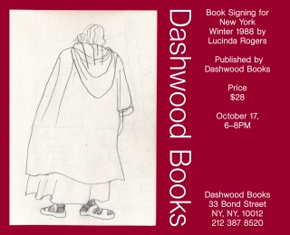 Lucinda Rogers book signing for New York Winter 1988