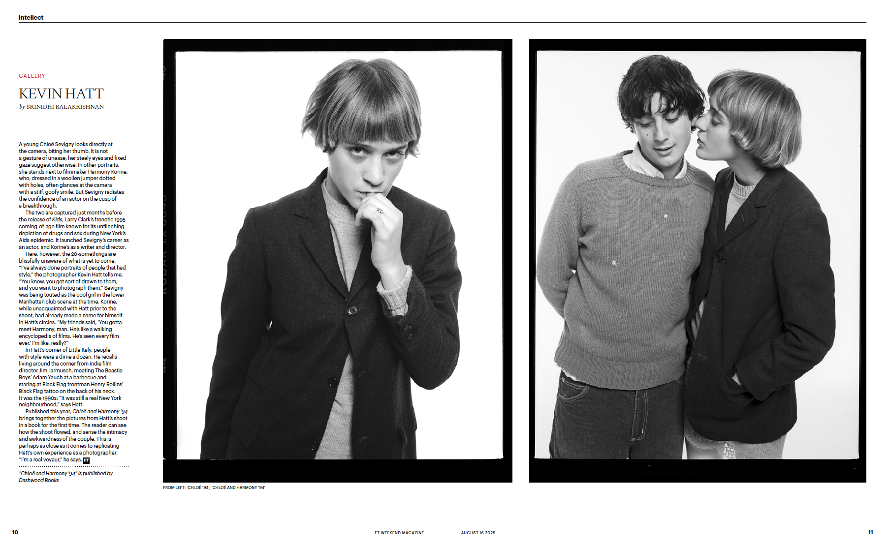 London Financial Times Magazine: Kevin Hatt "Chloë and Harmony ‘94"